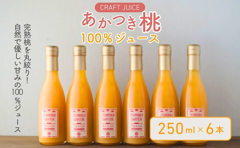 「あかつき桃」100％ジュース（250ml×6本）