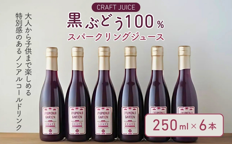 「黒ぶどう」100％スパークリングジュース（250ml×6本）