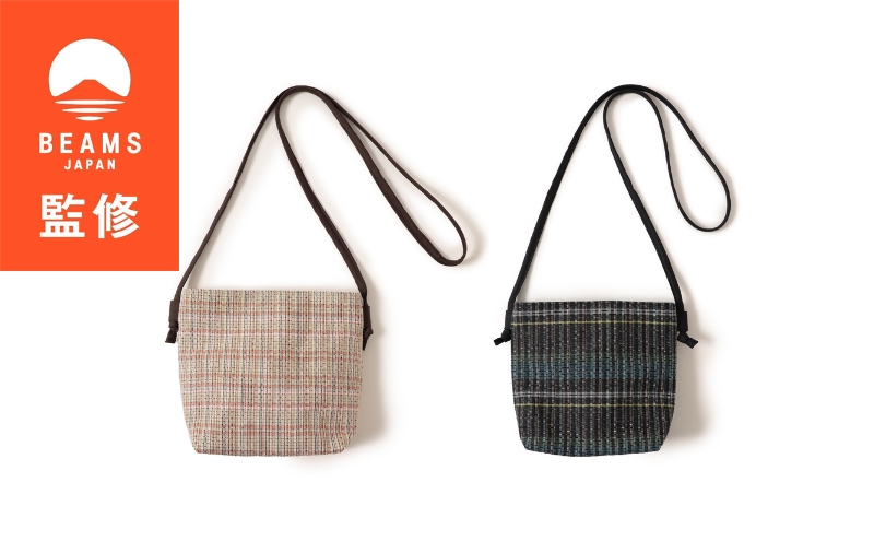 【BEAMS JAPAN監修】「伝統的工芸品」伊那紬 ミニショルダーバッグ 駒ヶ根市 ファッション（ピンク系）