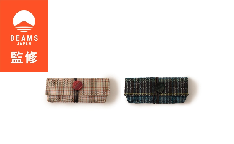 【BEAMS JAPAN監修】「伝統的工芸品」伊那紬 ペンケース 駒ヶ根市 雑貨 文房具（ネイビー系）