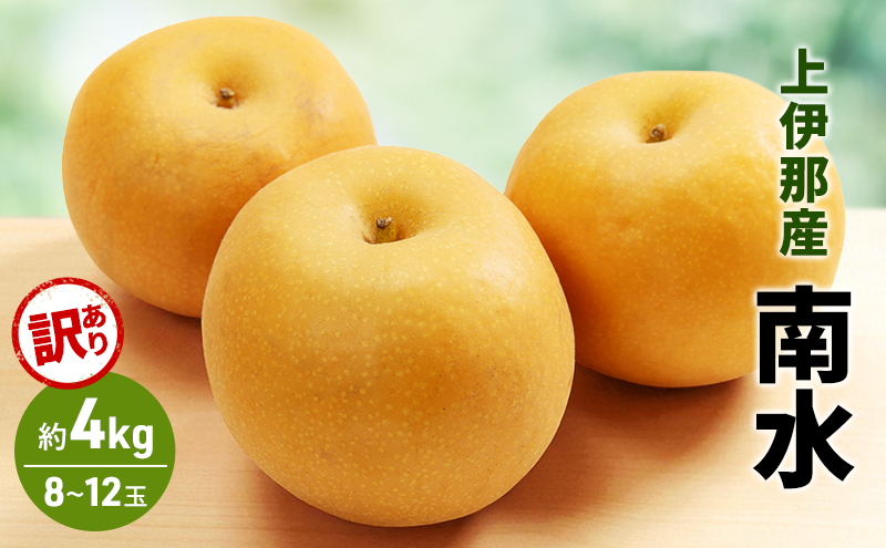 訳あり 梨 南水 4kg (8～12玉) 果物 フルーツ 信州 長野 駒ヶ根市