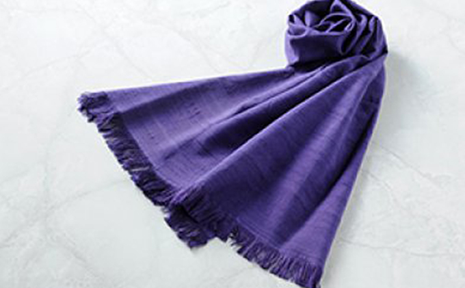 「伝統的工芸品」伊那紬（スカーフ）紫⑥