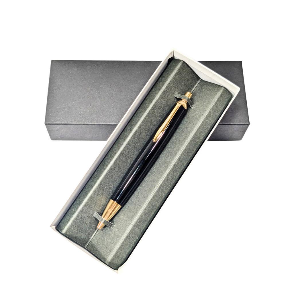  伝統工芸「漆塗りのボールペン」（黒）(Aa-003)