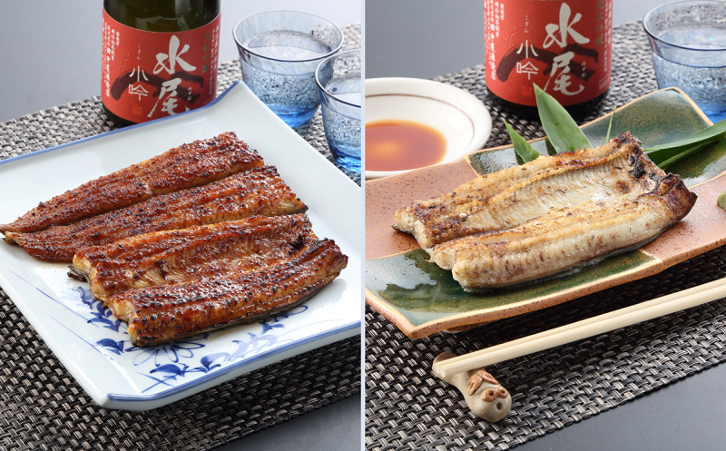 【冷凍配達】明治37年創業「本多」国産鰻蒲焼1尾・白焼1尾（各150g以上）セット・うなぎおつまみ付(Ab-008) 【冷凍】鰻蒲焼1尾・白焼1尾セット