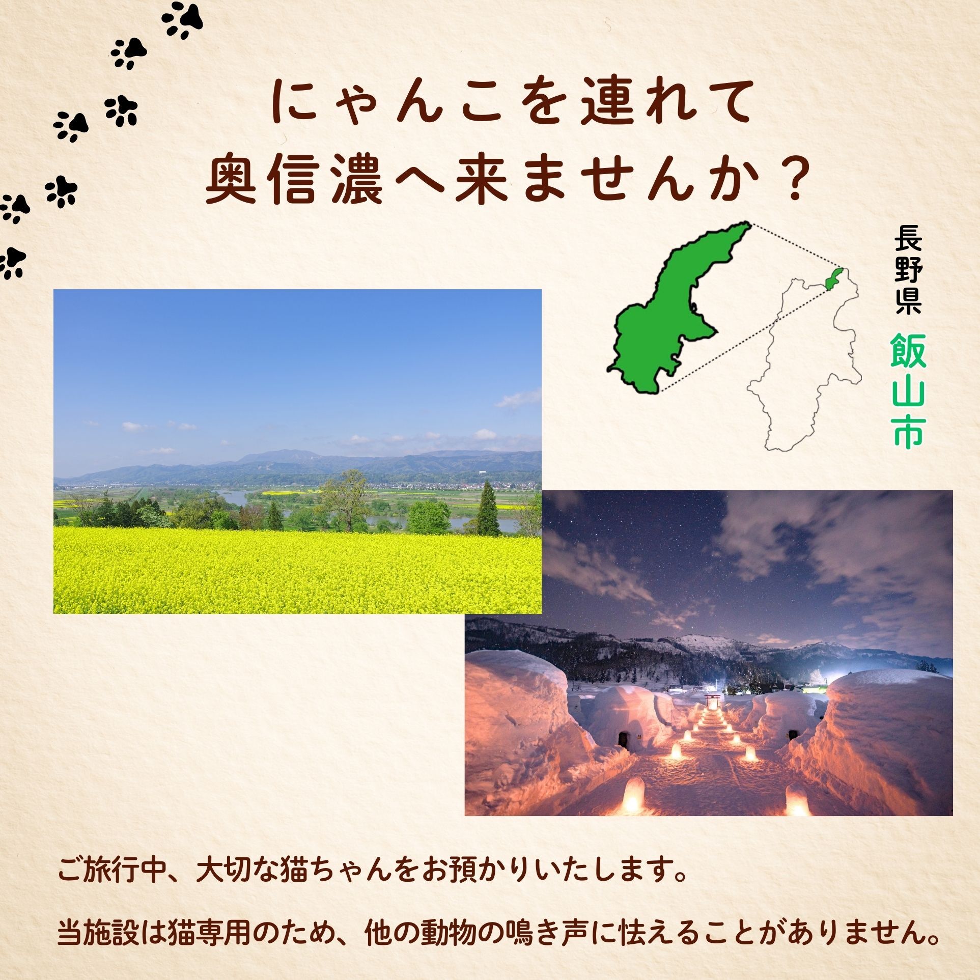 【長野県飯山市】にゃんほてる（猫専用ペットホテル） リベティベル 利用券3,000円分（T-17）