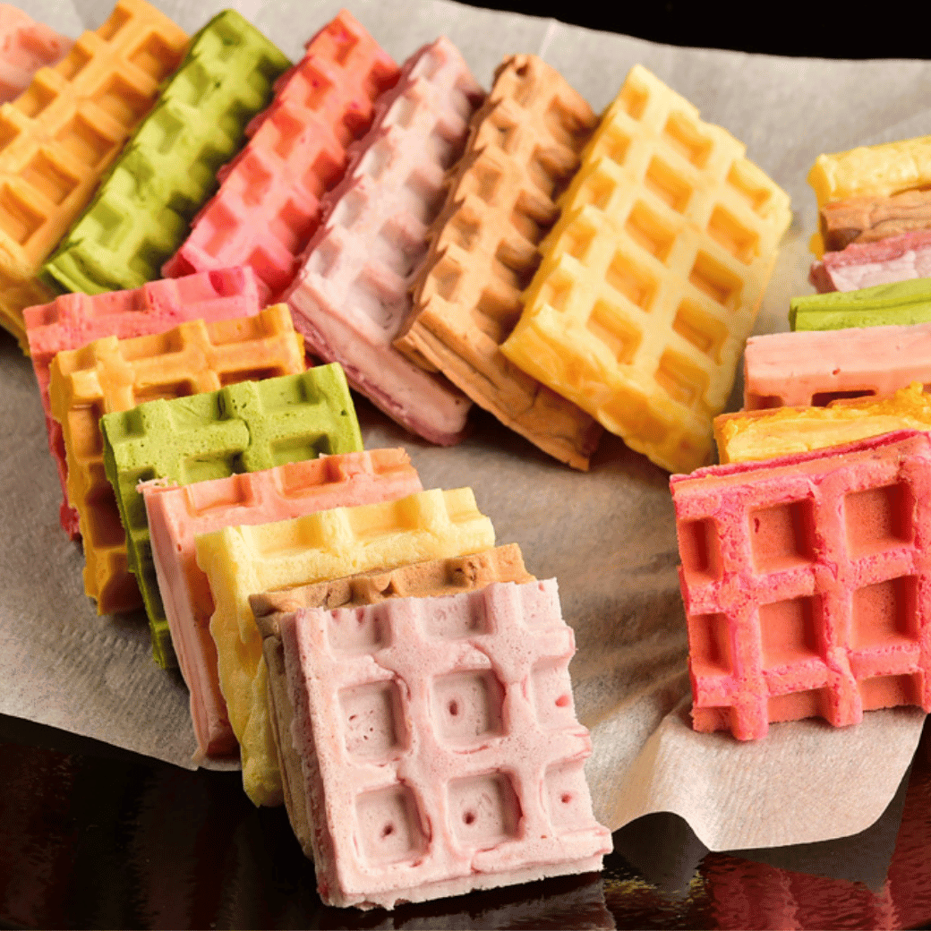 【冷凍】 わんちゃんが食べられる「虹色ワッフル」10個セット(Ac-008)