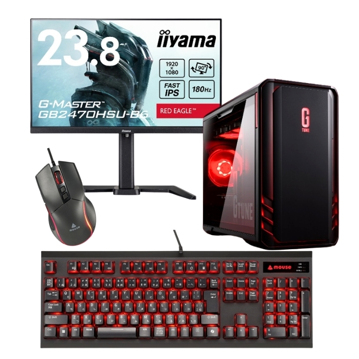 マウスコンピューター  ゲーミングデスクトップPC　モニター・キーボード・マウスセット ｢made in 飯山｣ (1701)