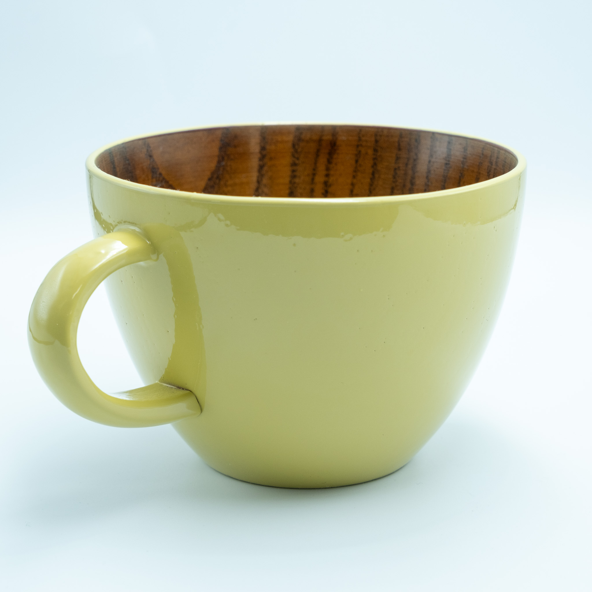 【クリーム】漆絵入り 木製スープマグ(Ba-033)