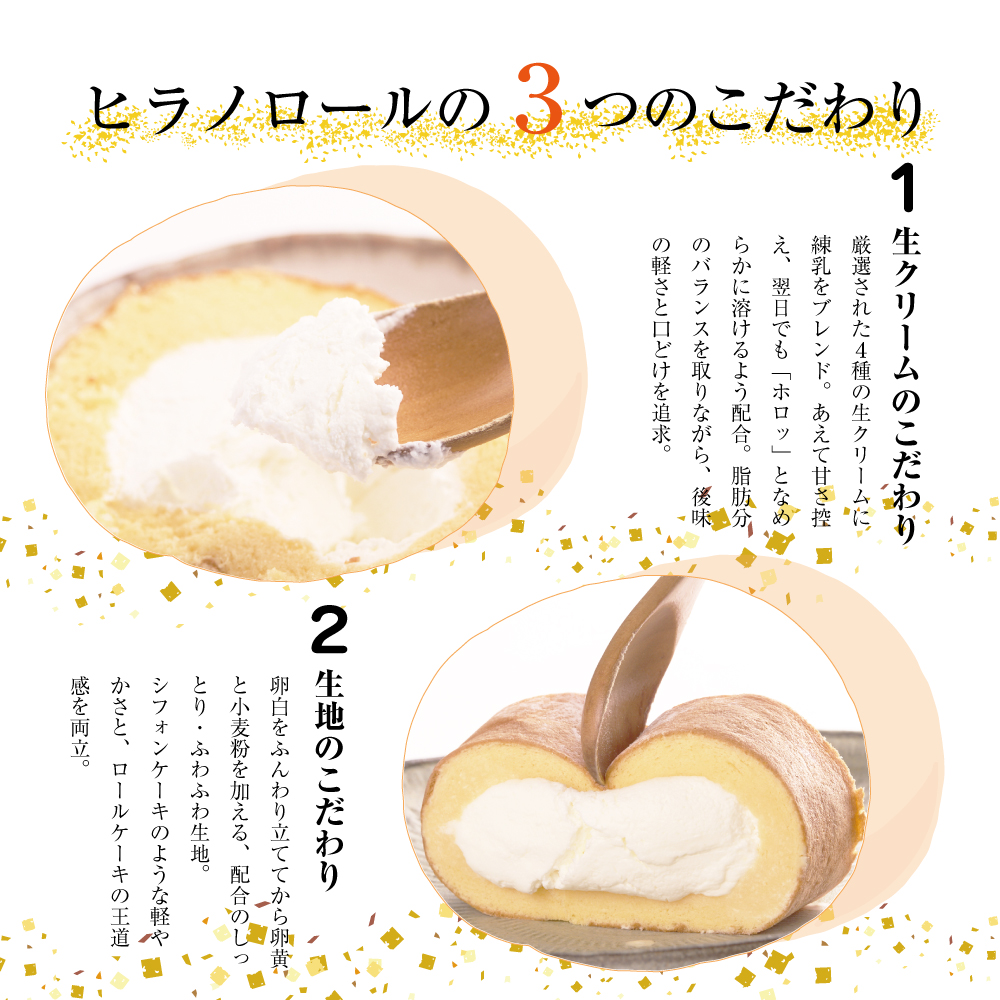 ロールケーキ 2本 冷凍 ｜ 自分用 お取り寄せ スイーツ プチギフト ケーキ お菓子 洋菓子 プレゼント 誕生日 敬老の日 ハロウィン 七五三 ギフト 贈り物 クリーム 生クリーム 出産祝い 内祝い もらって嬉しい 人気 送料無料 ヒラノロールヒラノロール（Bt-001）