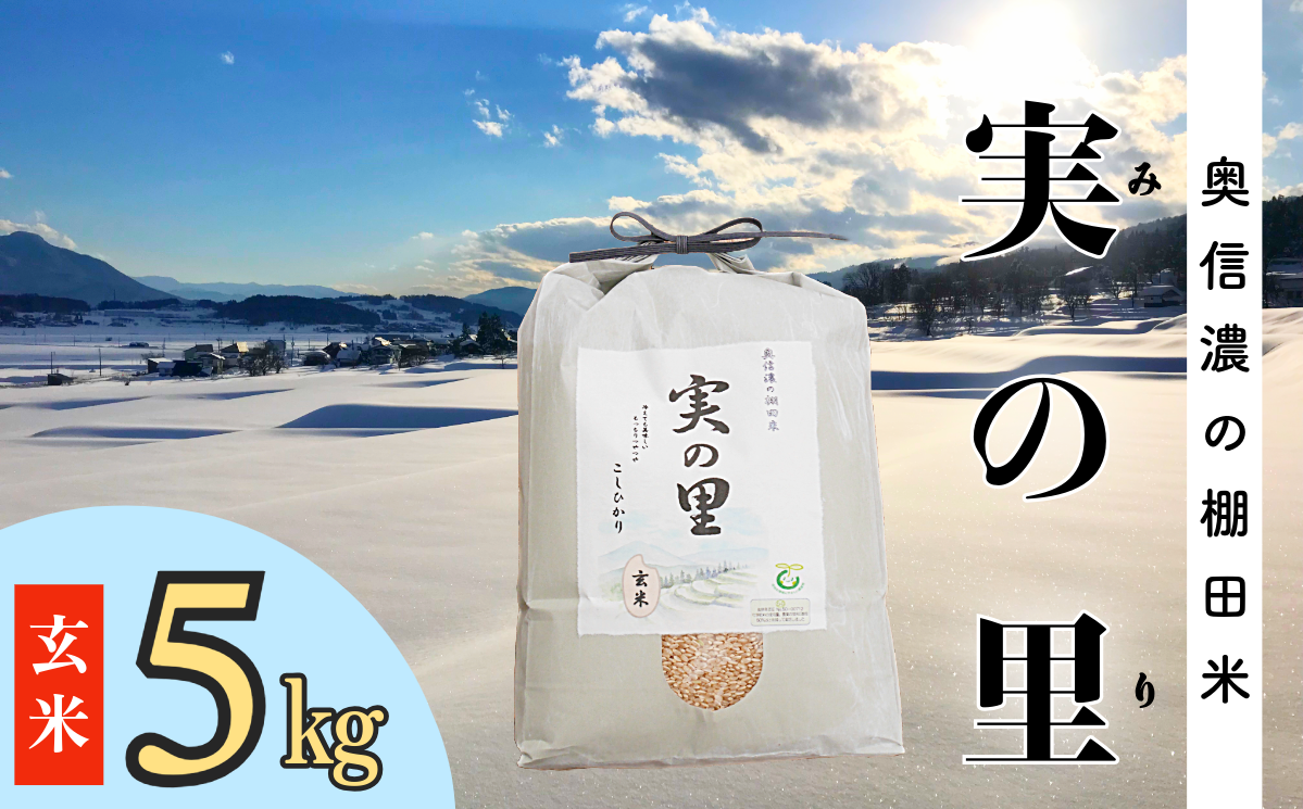 [9月中旬より順次発送]新米 こしひかり 令和6年産 『奥信濃の棚田米 実の里 玄米』 5kg (6-61A)