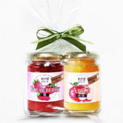 信州蓼科高原産果実の手作りジャム(プレザーブスタイル) いちご・りんご 140g×各1個/SA