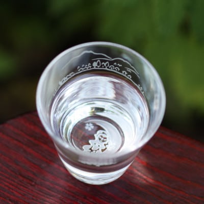 蓼科湖 彫刻グラス「聖光寺の桜とビーナス」1個　冷酒・ジュースグラス(小)