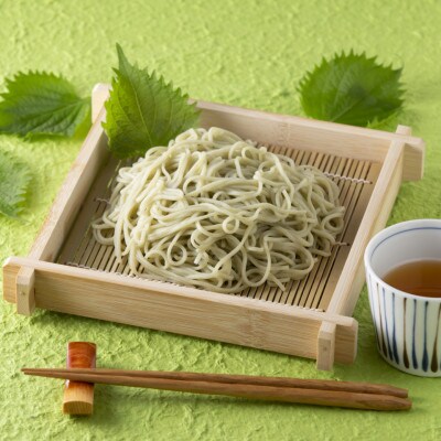 【期間限定】渡辺製麺の信州そば 青しそ生そば3人前(500g) 夏限定 冷蔵品 信州八ヶ岳よりお届け【配送不可地域：離島】