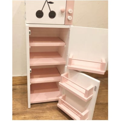 メーベルヒナナ　木製　L・Lワイドサイズ用　レンジ・冷蔵庫セット ピンク
