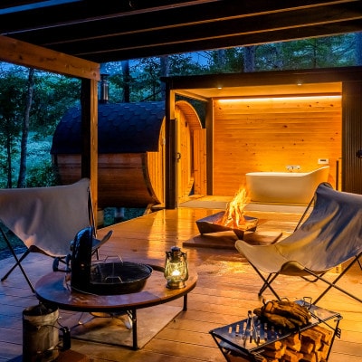 【八ヶ岳PRIVATEWOODS NADA】プライベートサウナ付グランピング宿泊券(15000円分)