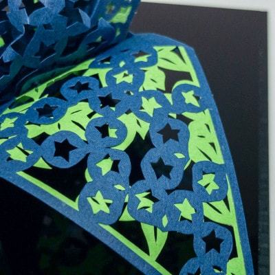 立体切り絵:折り鶴～四季シリーズ・夏