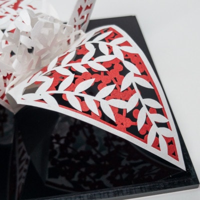 立体切り絵:折り鶴～四季シリーズ・冬
