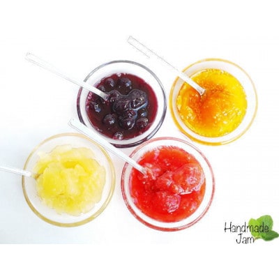 信州蓼科高原産果実の手作りジャム(プレザーブスタイル)70g入り4種類詰め合わせ