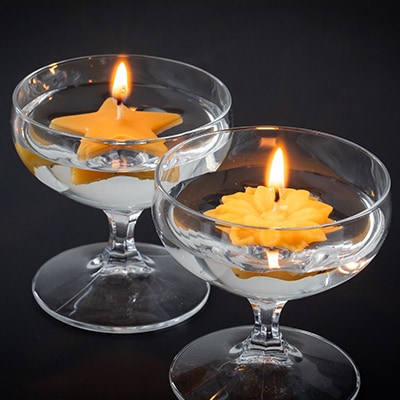 【ギフトセット】純粋はちみつ×蜜ろうキャンドル(水に浮く星と花のキャンドル)