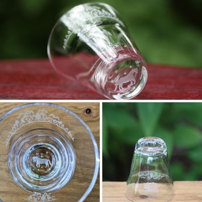 御射鹿池　彫刻グラス 「又玄」  1個        冷酒・ジュースグラス(小)