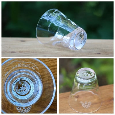 蓼科湖 彫刻グラス「聖光寺の桜とビーナス」1個　冷酒・ジュースグラス(小)