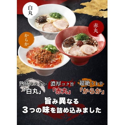 本格生麺 一風堂 ラーメン 豚骨 とんこつ おみやげ3種セット 白丸 赤丸 からか各1食 贈答品