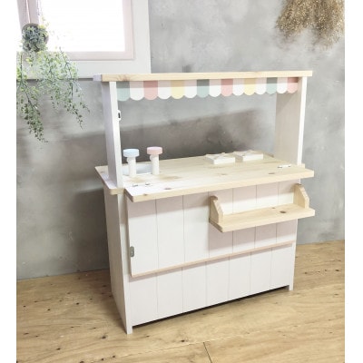 メーベルヒナナ　木製　おままごとキッチン　Lワイドサイズレンジ　木目タイプ