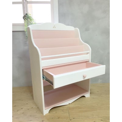 メーベルヒナナ　木製　ブックシェルフ　絵本棚 ピンク