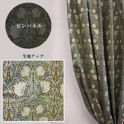 厚地カーテン ピンパネル 幅100×丈135cm 2枚組　Fabric by ベストオブモリス