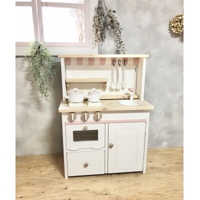 メーベルヒナナ　木製　おままごとキッチン　Lサイズレンジ　ナチュラル