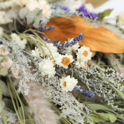 信州八ヶ岳の麓から贈るドライフラワースワッグ LL(ブルー)