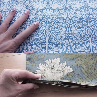 モリス柄クッションカバー 45×45cm E(いちご泥棒) Fabric by ベストオブモリス