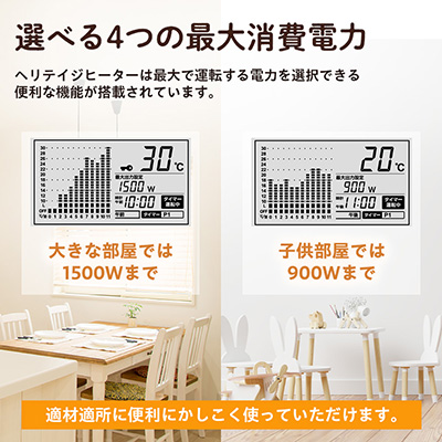 長野県で生産されている風がでない電気暖房　ヘリテイジヒーター(ホワイト/テラコッタ)
