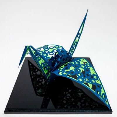 立体切り絵:折り鶴～四季シリーズ・夏