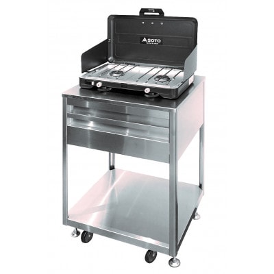 屋外キッチン IN＆OUT コンロワゴン(ガスコンロ付き)