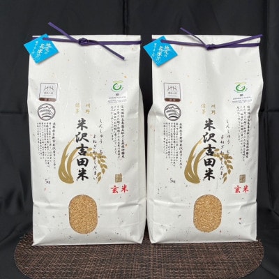霧ヶ峰高原からの伏流水が育んだお米「信州茅野　米沢吉田米」玄米10kg(5kg×2袋)