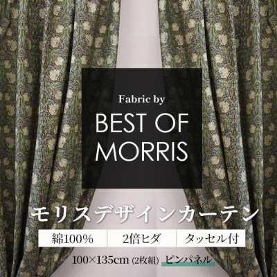 厚地カーテン ピンパネル 幅100×丈135cm 2枚組　Fabric by ベストオブモリス