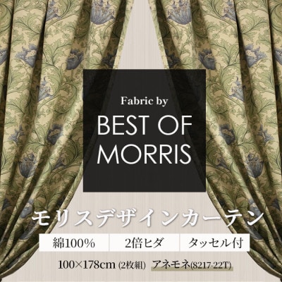 厚地カーテン アネモネ(22T) 幅100×丈178cm 2枚組　Fabricby ベストオブモリス