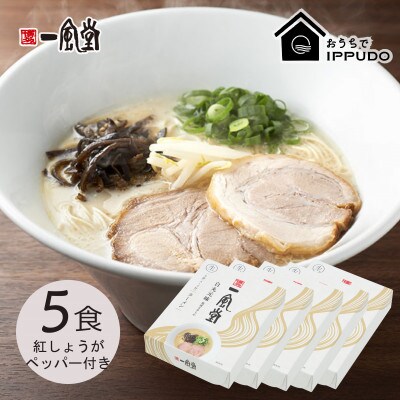 博多一風堂 豚骨ラーメン 白丸1食×5箱 とんこつ博多細麺