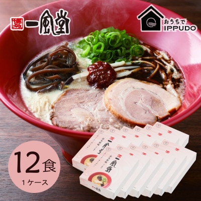 博多一風堂 豚骨ラーメン 赤丸1食×12箱 とんこつ博多細麺