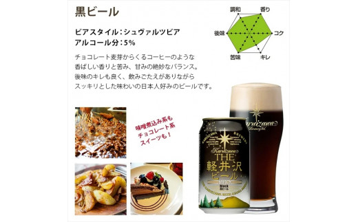 【ブラック】クラフトビール350ml　24缶　THE軽井沢ビール　詰合せ