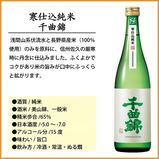 【千曲錦酒造】日本酒720ml×2本　寒仕込純米 千曲錦（北海道・沖縄県・離島は配送不可）【 信州 長野 佐久 地酒 晩酌 長野県 佐久市 】