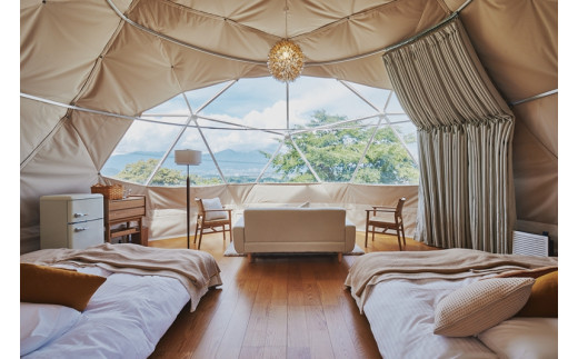 グランピング 温泉付きグランピング のぞみグランピング&スパ 佐久×軽井沢 宿泊補助券（60,000円分）【 キャンプ グランピング アウトドア 体験・チケット 旅行 宿泊 長野県 佐久市 】