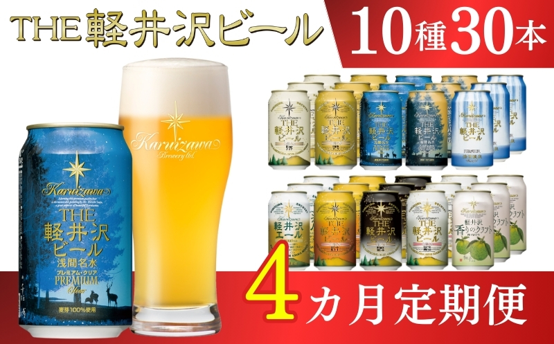【4ヶ月定期便】【THE軽井沢ビール】クラフトビール350ml　10種30缶　飲み比べ　詰合せ