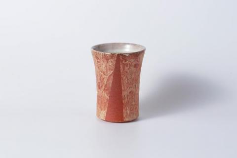 焼締めしわ文ビールカップ