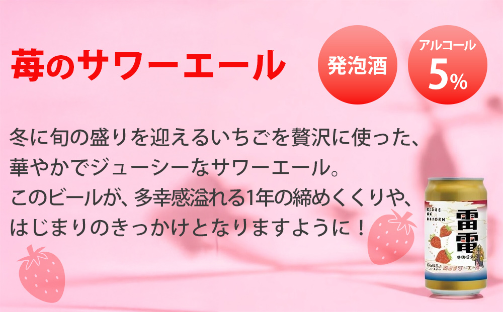 【オラホビール】訳あり！苺のサワーエール 24本(350ml缶×24本)