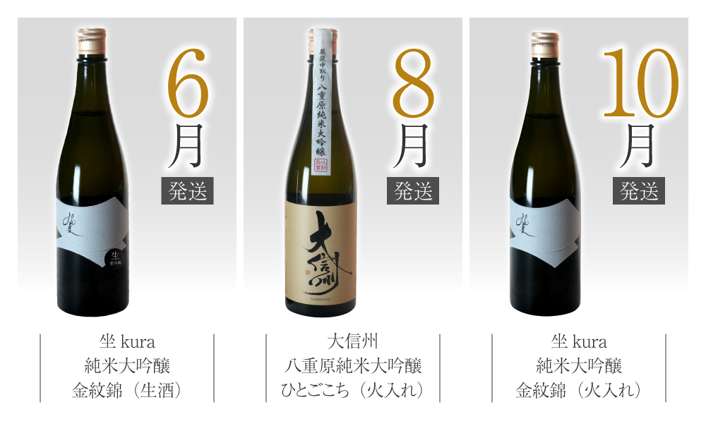 【全６回】八重原米で醸す日本酒６本頒布会（坐kura / 大信州 / 天土amatsuchi ）