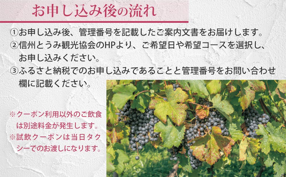 とうみワインタクシー（3時間3名様）