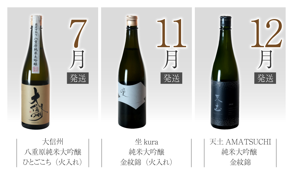 【全５回】八重原米で醸す日本酒5本頒布会（坐kura / 大信州 / 天土amatsuchi ）