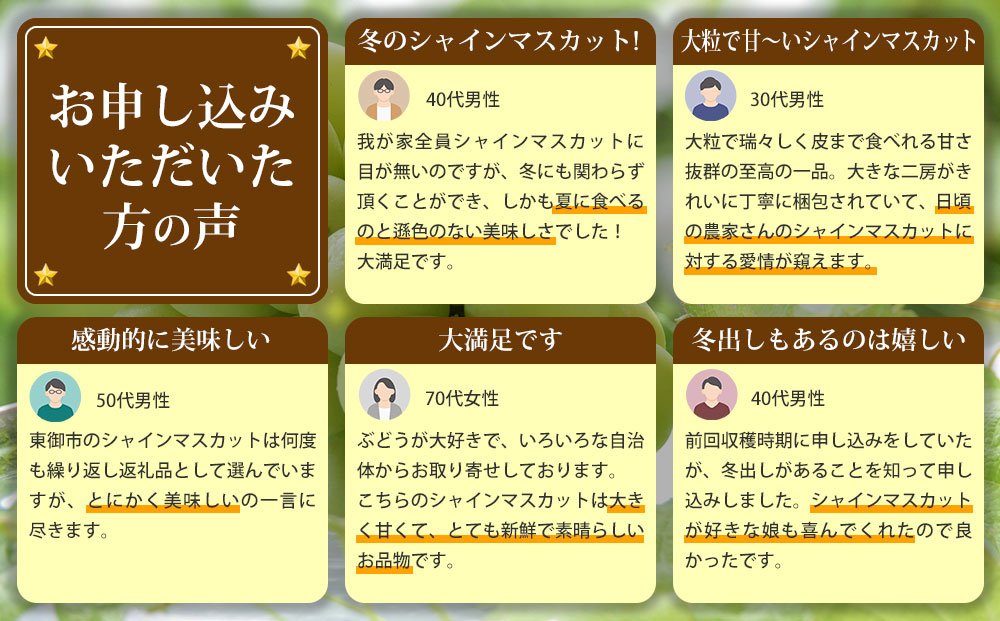 東御市産冬出しシャインマスカット 約1.1kg ※2025年11月下旬～12月中旬頃に順次発送予定